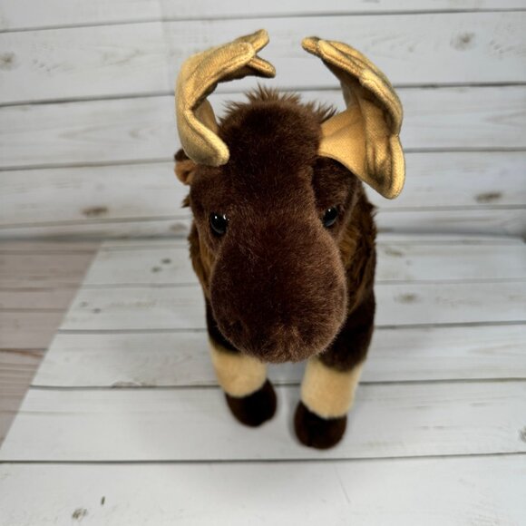 Aurora Miyoni Moose Plush Toy Cute & Cuddly Realistic Stuffed Animal - 15" Tall - Picture 2 of 14